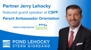 Partner Jerry Lehocky to speak at Children’s Scholarship Fund Philadelphia meeting