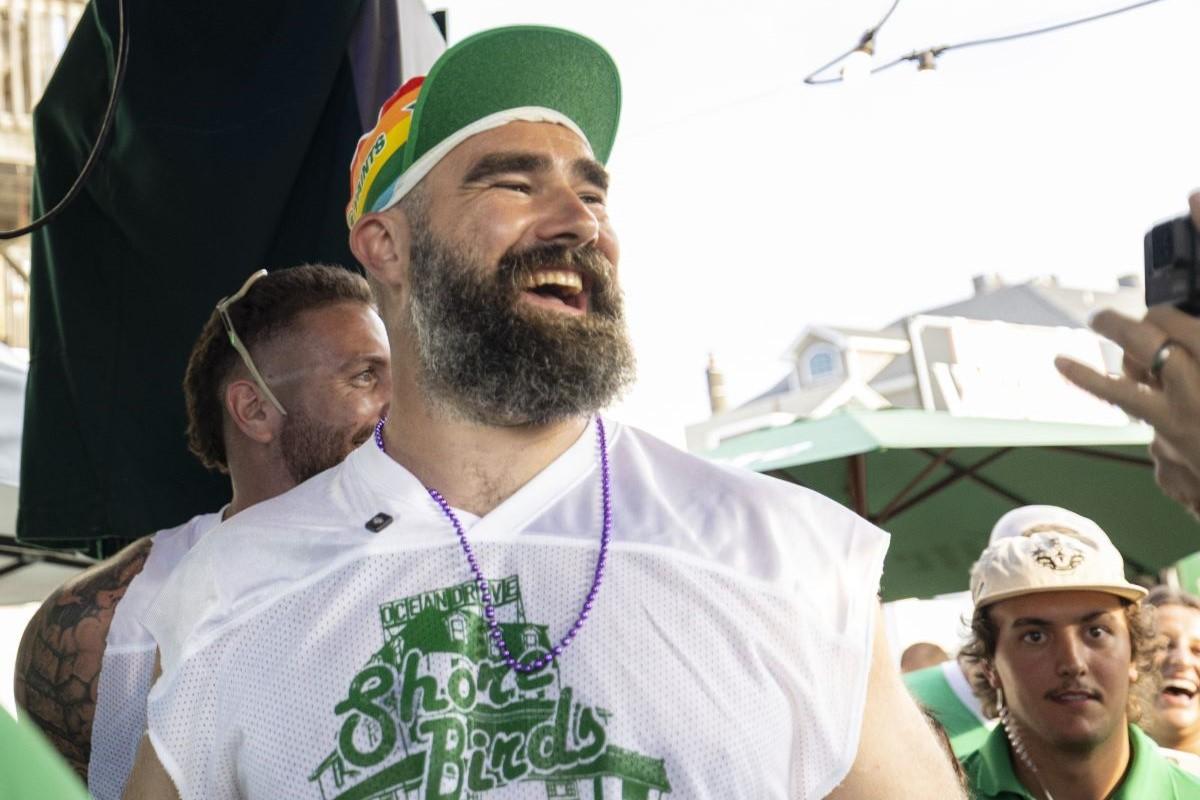 Jason Kelce at the Ocean Drive fundraiser in 2025.