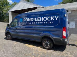 Pond Lehocky-sponsored van for Home at Last dog rescue
